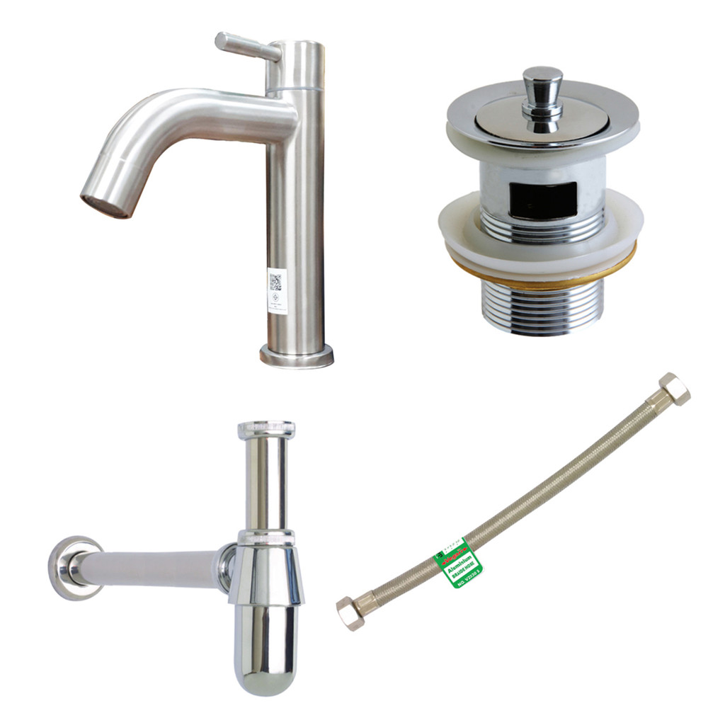 ชุดก๊อกอ่างล้างหน้าสเตนเลส VEGARR รุ่น S-V9502S/711/8