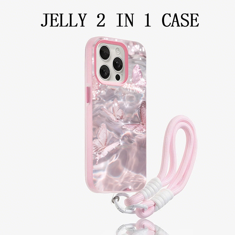 พรีเมี่ยมสี 2 In 1 Wavy Butterfly Case Samsung A37 A17 5G A07 A56 A57 5G A55 A56 A57 A05S A36 A06 A2