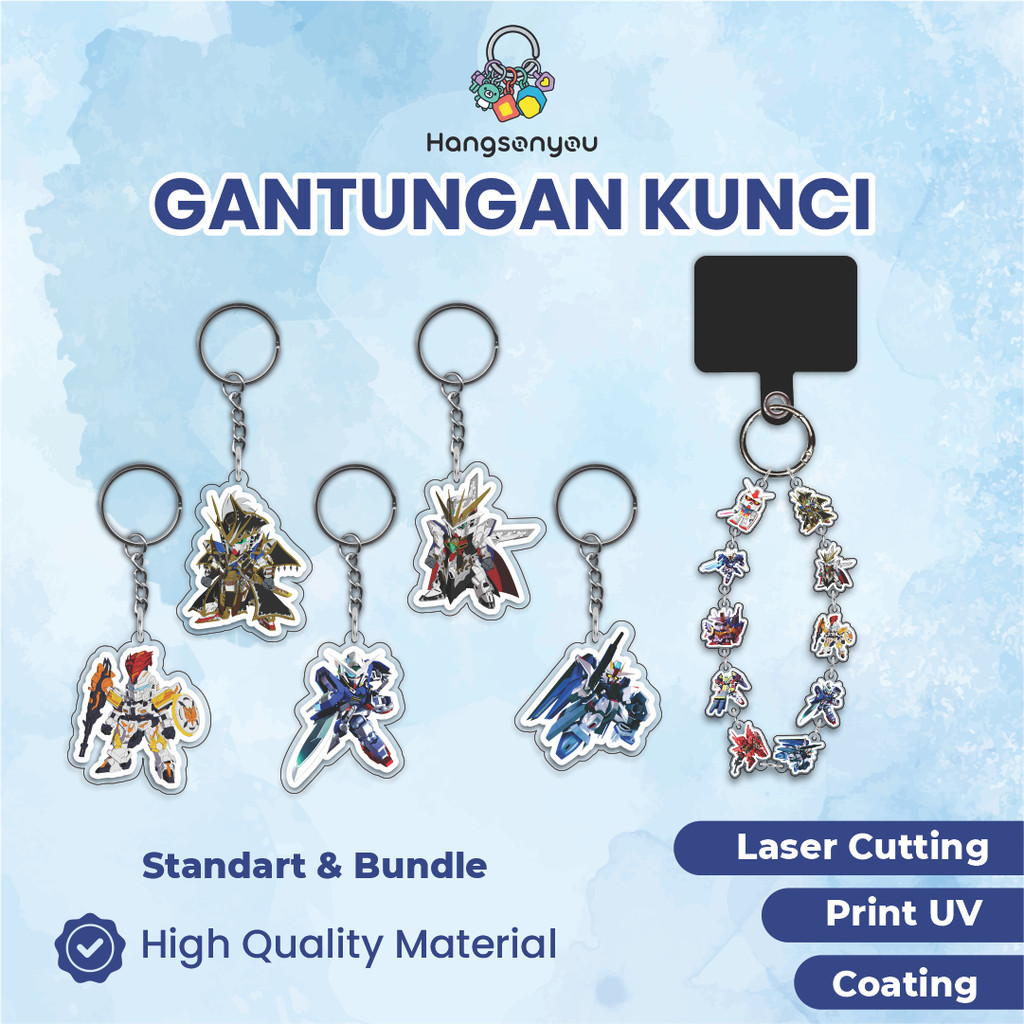 GANTUNGAN CHIBI GUNDAM พวงกุญแจทรงกลมอะคริลิค