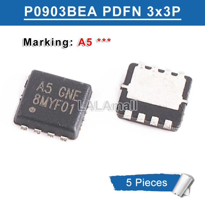 5pcs P0903BEA PDFN 3x3P เครื่องหมาย A5 GNA GNB GNC GND DFN SMD 30V/48A N-Channel MOSFET ใหม่ IC