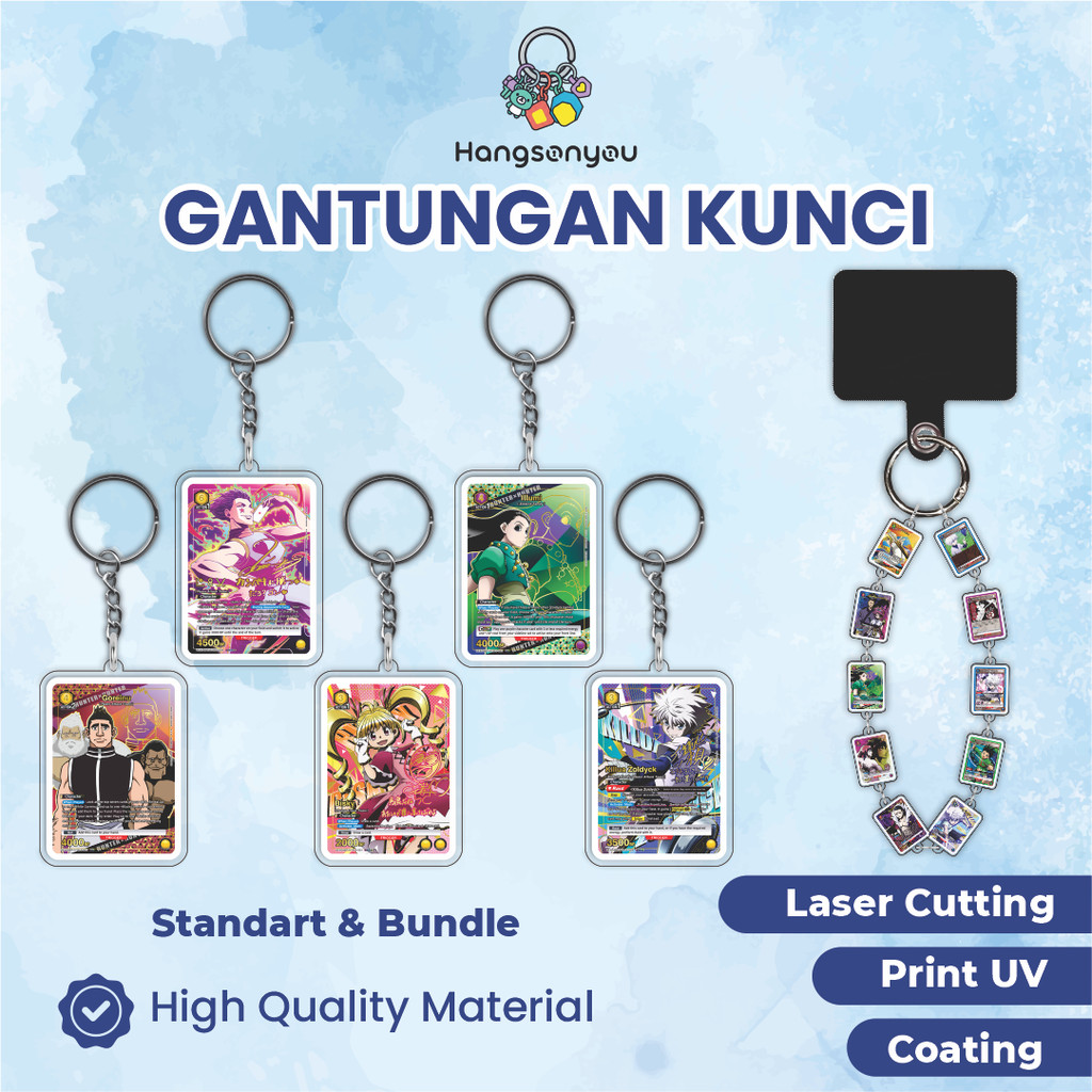 GUNDAN HUNTER X HUNTER HOLOGRAM พวงกุญแจสําหรับรถจักรยานยนต์หรือพวงกุญแจรถ