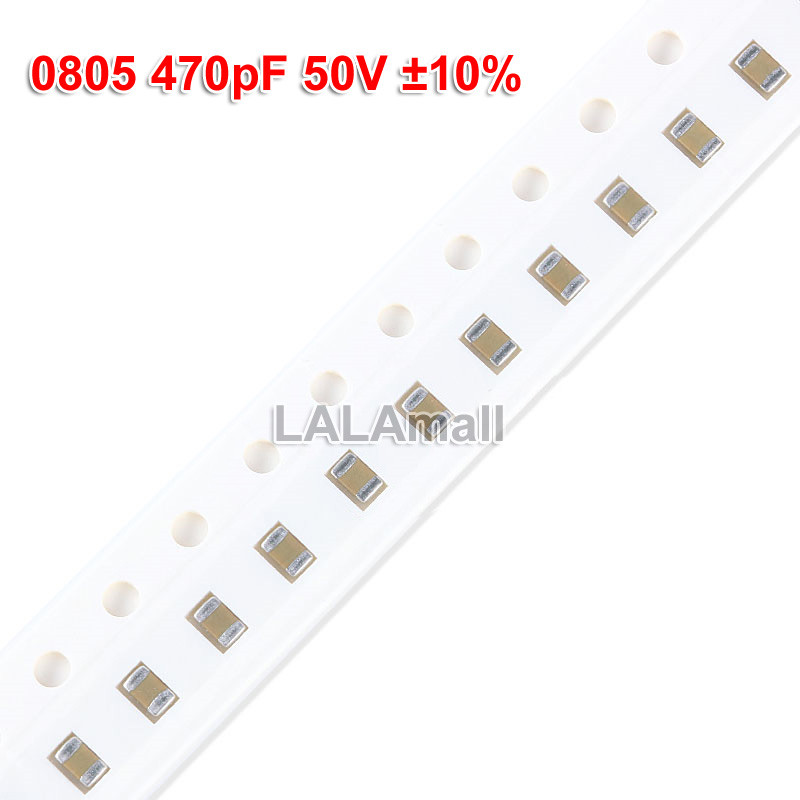 100 ชิ้น 08805 470pF 471k 50V X7R 10% SMD ชิปเซรามิคตัวเก็บประจุ