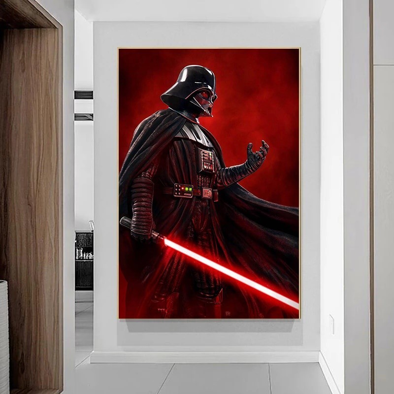 Disney Star Wars Darth Vader Prints Poster Dark Knight Darth Vader Wall Art ภาพวาดผ้าใบภาพ