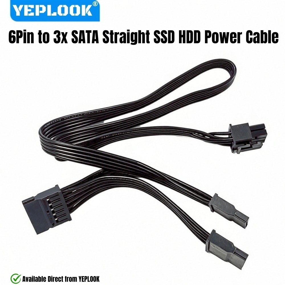YEPLOOK สายไฟ SATA, 6Pin ถึง 3x SATA SSD HDD สําหรับ Corsair CX850M, CX750M, CX650M, CX600M, CX550M,