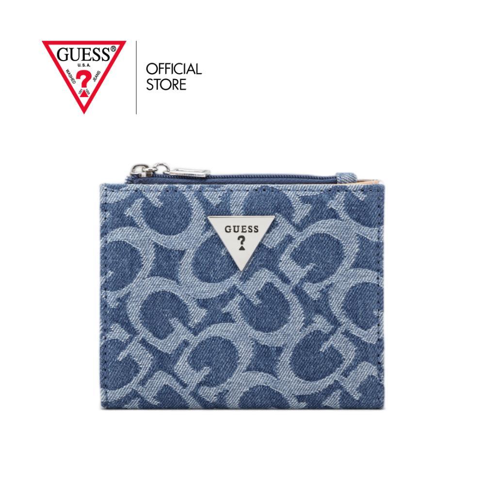 GUESS กระเป๋า รุ่น DE258661 WELLS SLG SNAP ID WALLET สีฟ้า