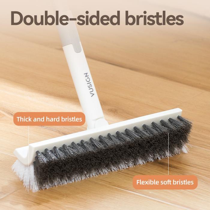 Vusign แปรงทําความสะอาดห้องน้ําสองด้านพร้อมไม้กวาดปลายแหลม รุ่น V / แปรงขัดพื้น VS1031