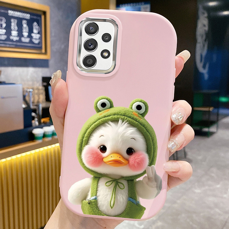 เคสสำหรับ Samsung A52 A52s A53 A32 M32 เคสโทรศัพท์เป็ดน่ารักกันกระแทกกลมและอ้วน