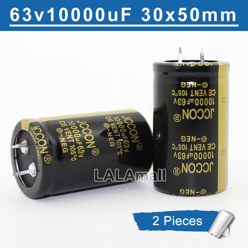 2pcs 10000uF 63V Electrolytic Capacitor 63V10000uF 10000uF63V 10000uF 63VDC 10000MFD 10,000uF Throug