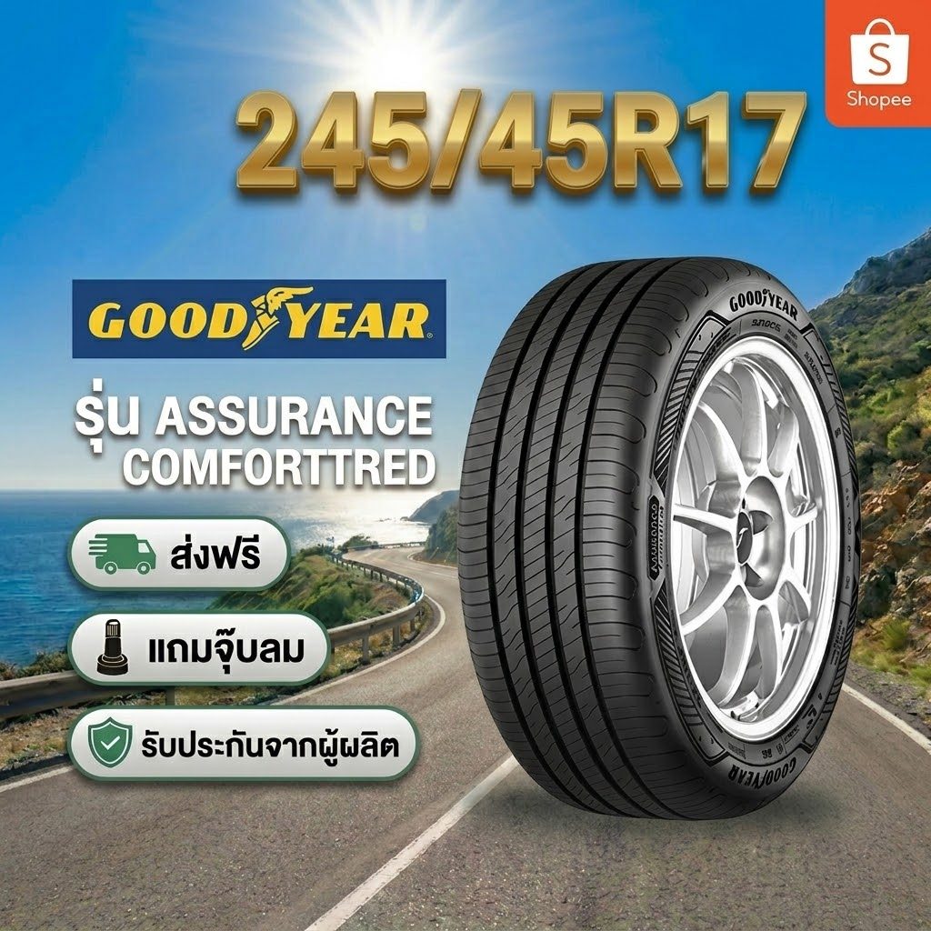 ยาง 245/45R17 GOODYEAR ASSURANCE COMFORTTRED ยางใหม่ปี 2026