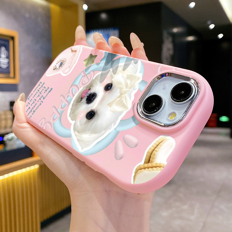 เคสสำหรับ iPhone 6 Plus 6s Plus 7 Plus 8 Plus X Xs Max Xr 11 Pro Max เคสโทรศัพท์สุนัขเค้กกันกระแทกกลมและอ้วน ราคา ถูกที่สุด ดีลบีเคเค แกลเลอรีภาพที่ 8