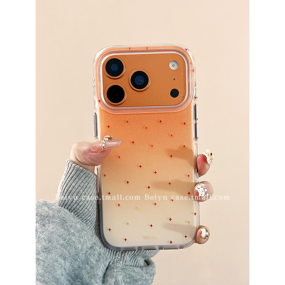 Aesthetic Orange Star Casing Hp Redmi Note 15 Pro+ 5G 9S 10S Note 14 Pro Note 11S 8 9 10 Pro 12 Pro 