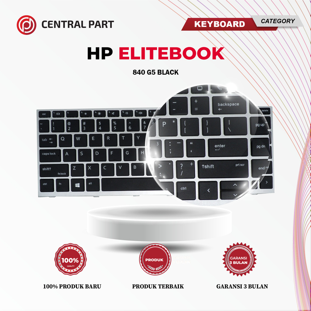 คีย์บอร์ด HP Elitebook 840 G5 สีดํา