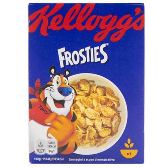 🔥 เคลล็อกส์ฟรอสตีส์อาหารเช้าแผ่นข้าวโพดอบกรอบเคลือบน้ำตาล 35กรัม 💰 Kellogs Frosties 35g. 🚀 505008339