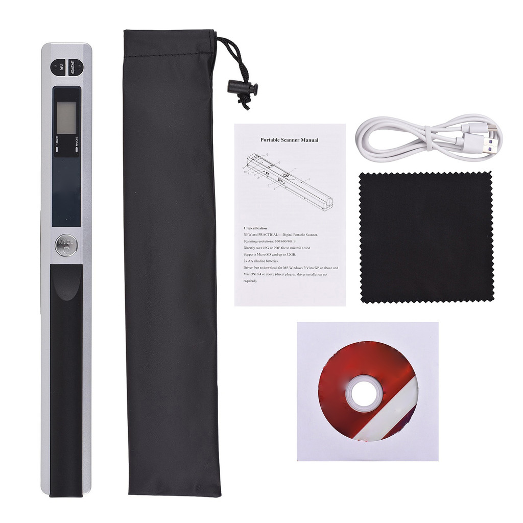 เครื่องสแกนแบบพกพา Mini Handheld Document A4 Book JPG และ PDF Format 300/600/900 ความเร็วการเคลื่อนไ