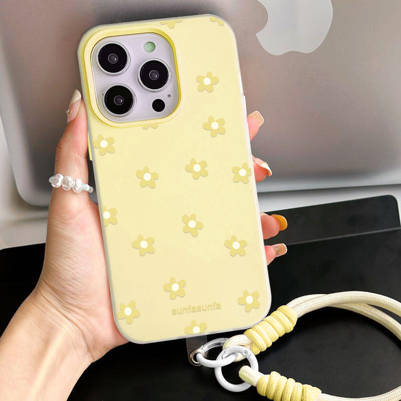 GANTUNGAN ดอกไม้สีเหลือง Jelly Letter 2 In 1 เชือกแขวนปลอกสีเหลือง Oppo A6S A6 Pro Reno 15F 5G A6X A