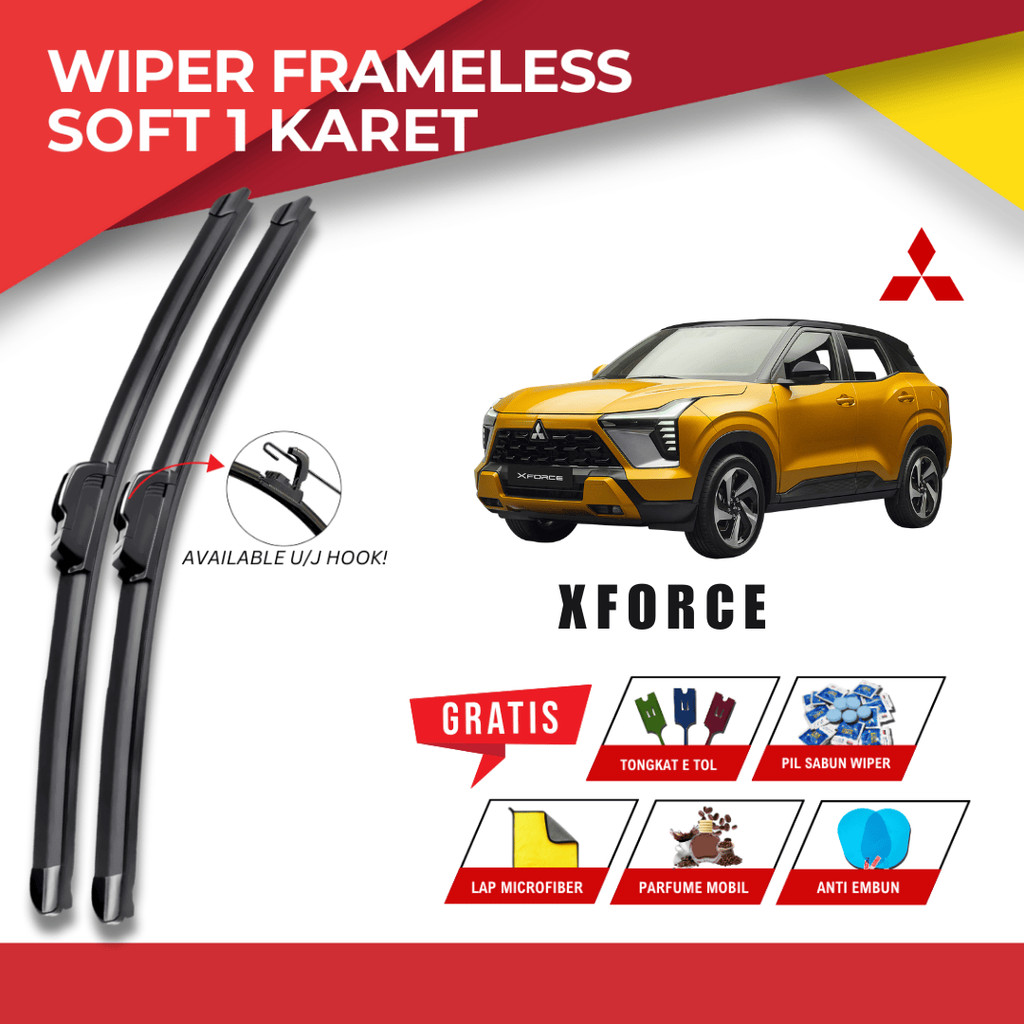 ที่ปัดน้ําฝนกระจกรถยนต์ Mitsubishi XForce Frameless ฟรี 5 โบนัส