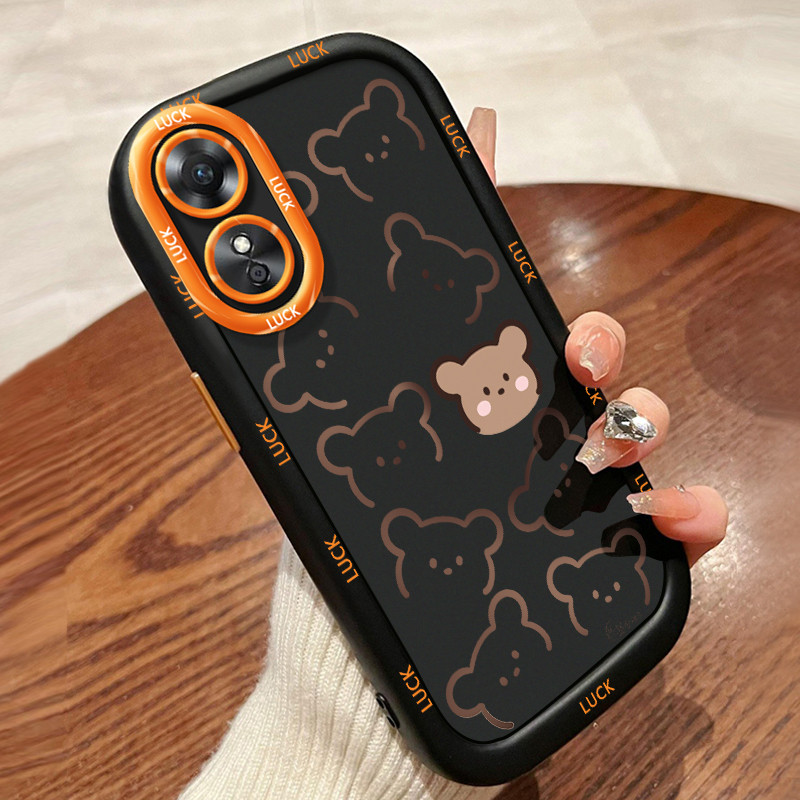 เคสสำหรับ OPPO A17 A17K เคสโทรศัพท์หมีซิลิโคนกันกระแทก