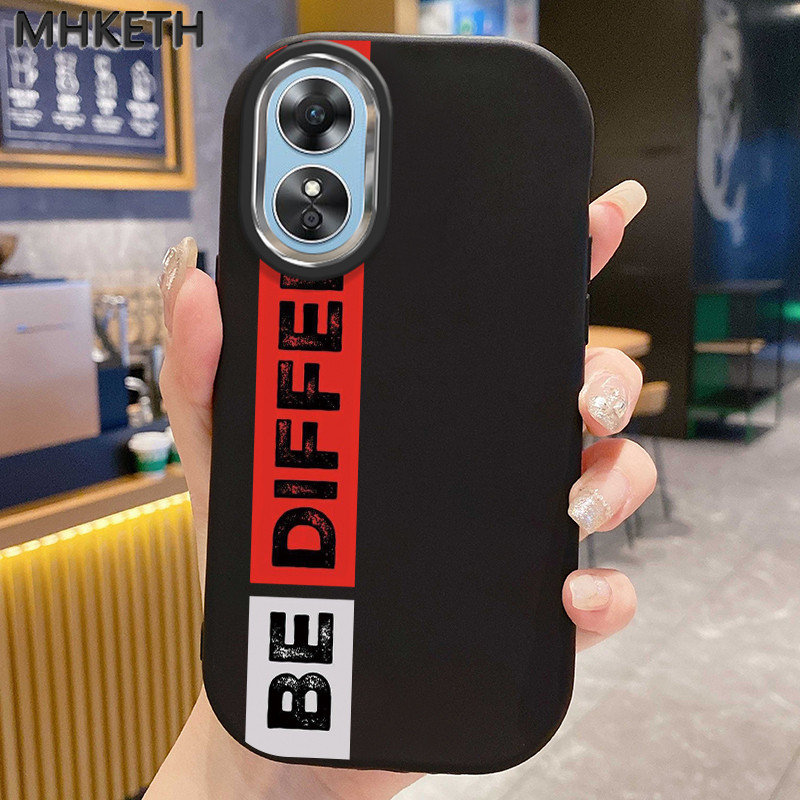 MHKETH เคสสำหรับ OPPO A17 A17K เคสโทรศัพท์ซิลิโคนกันกระแทกออกแบบเฉพาะและทันสมัย
