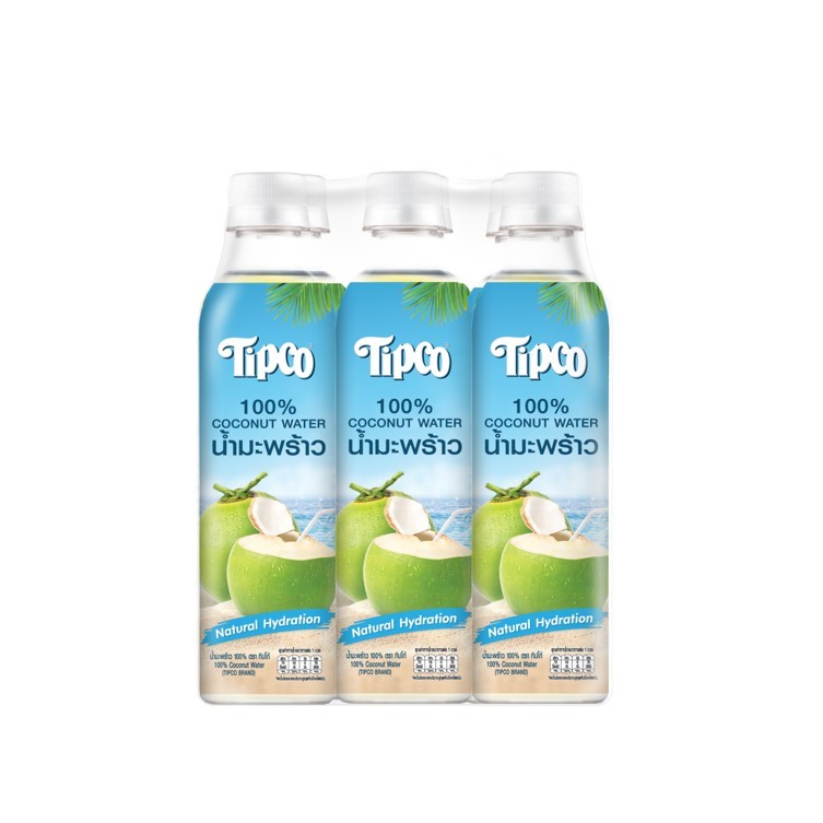 Tipco น้ำมะพร้าว 100% ขนาด 320 ml. แพ็ก X6 ขวด