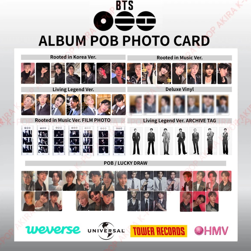 BTS The 5th Album ARIRANG ALBUM PHOTOCARD JAPAN POB STORE BENEFITS OFFICIAL