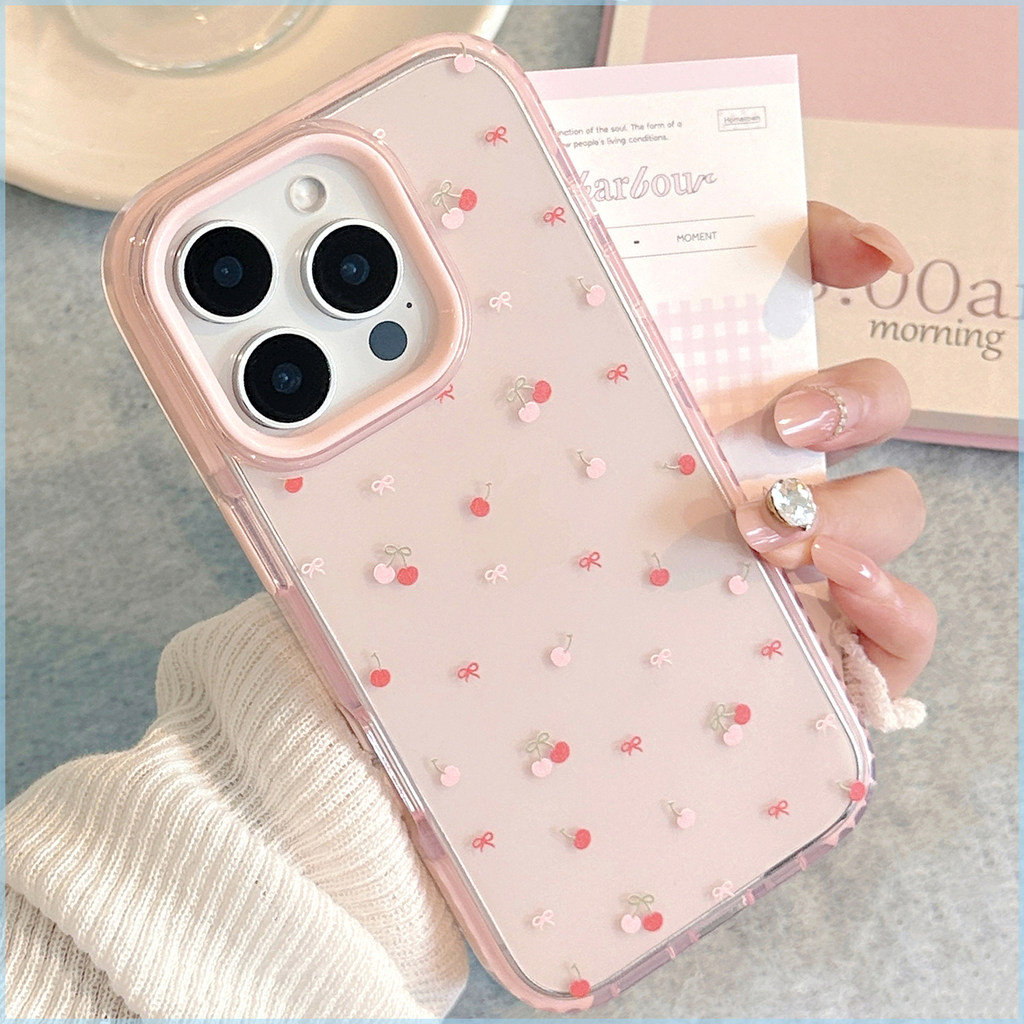Cherry Aesthetic Pink Girls Ribbon Casing Redmi Note 15 Pro + 5G 8 9 10 Pro Note 14 Pro Note 11S 12 