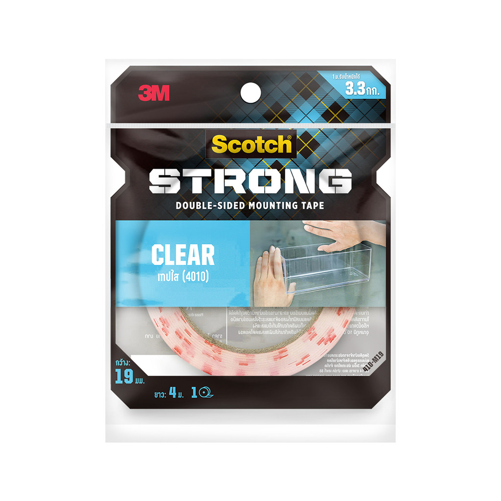 เทปโฟมกาวสองหน้า ชนิดใส ขนาด 19 มม. x 4 เมตร