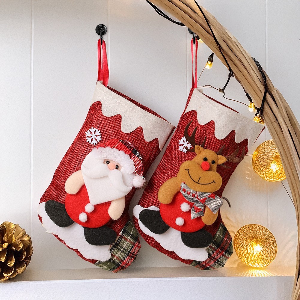 JAKO HOT Christmas Stocking Fireplace ขนาดใหญ่ Santa Stocking สําหรับแขวนถุงน่องสําหรับเติม