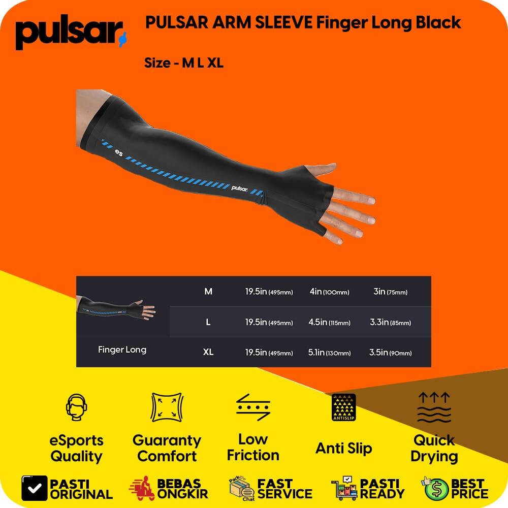 อุปกรณ์เสริมเมาส์สําหรับเล่นเกม-ปลอกแขน Pulsar eS ARM SLEEVE Finger Long Size M/L/XL สบายไม่มีรอยต่อ