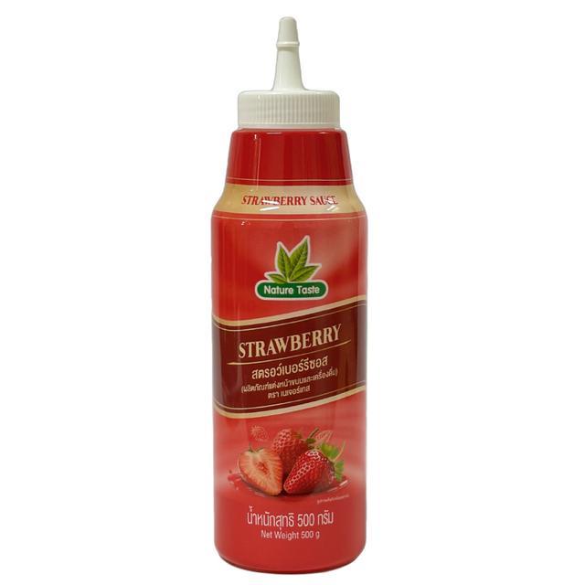 🏹 เนเจอร์เทสสตอเบอรี่ซอส 500กรัม 🌠 Nature Taste Strawberry Sauce 500g. ⋆ 8859519901740 ✳️ ของแห้งและ