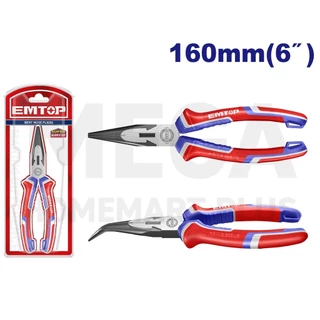 EMTOP คีมปากแหลม ปลายงอ ขนาด 6 นิ้ว (160 มม.) รุ่น EPLRB0611
