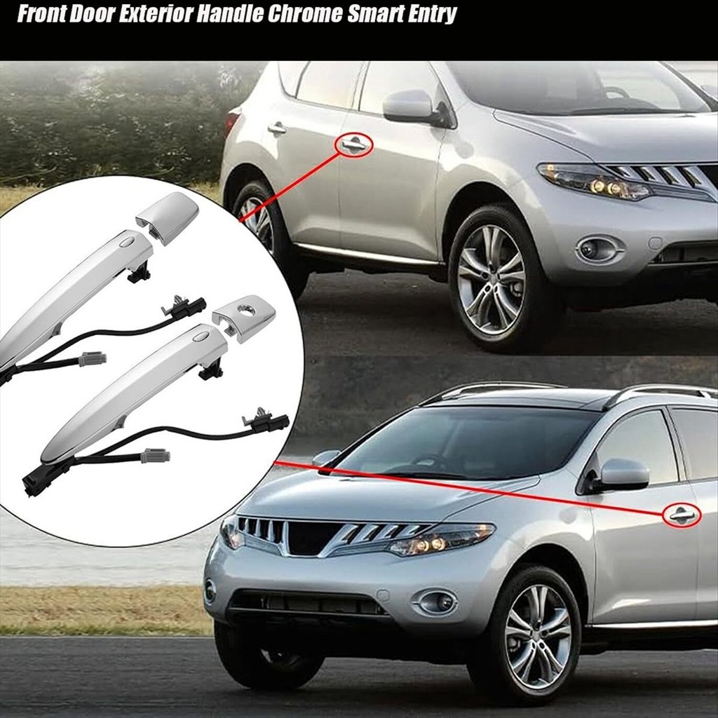 1 คู่ด้านหน้าด้านหลังจับ Chrome W/สมาร์ทสําหรับ Nissan Leaf Maxima Sentra 2009-2018 80645-1AA0A 8064