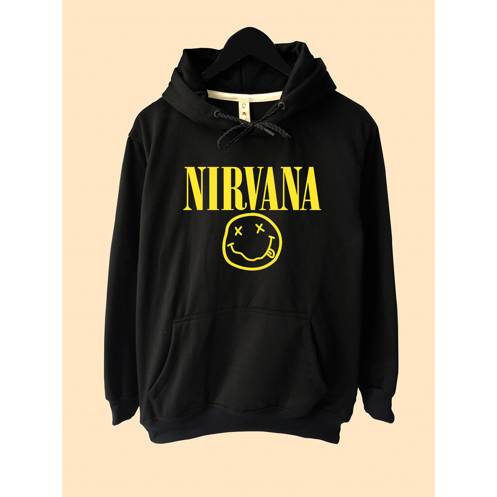 Nirvana Logo Music Band เสื้อแจ็คเก็ตมีฮู้ด