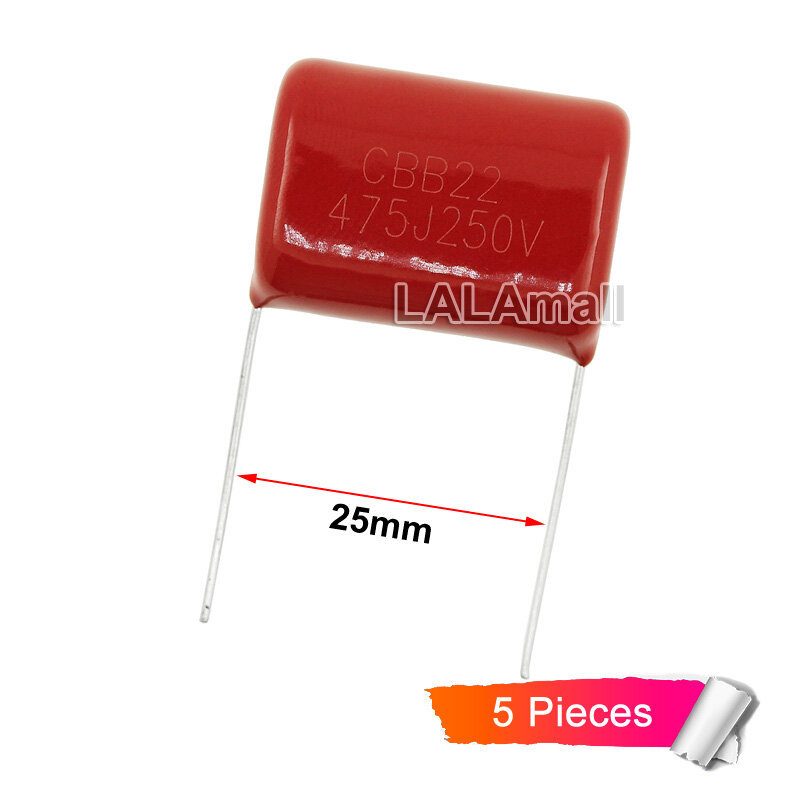 5pcs CBB Capacitor 475J 250V 475K 4.7uF CBB22 475J250V 475K250V Metallized Film Capacitor 250V475K 2