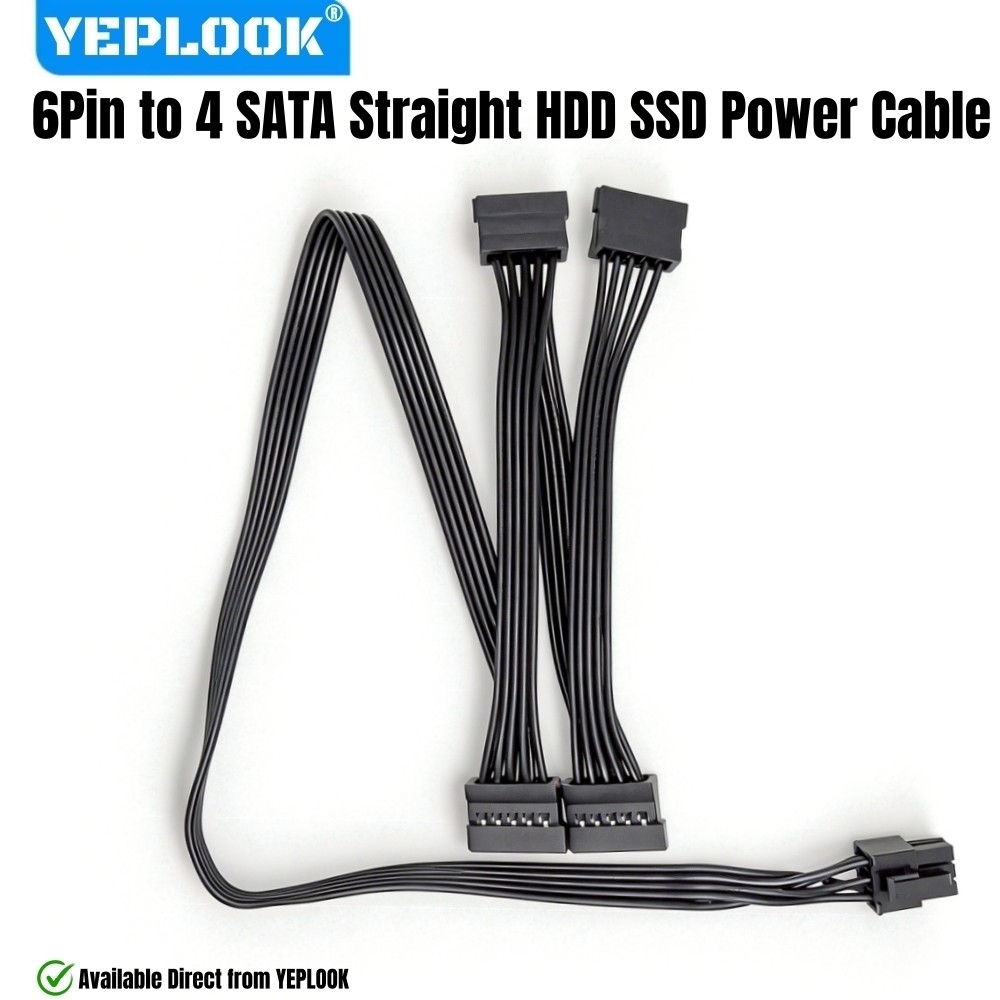 YEPLOOK 6Pin ถึง 4 SATA SSD HDD สายไฟสําหรับ Corsair CX850M, CX750M, CX650M, CX600M, CX550M, CX500M,