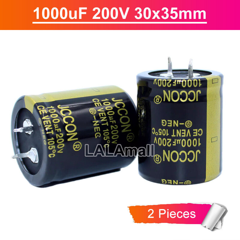 2pcs Capacitor 1000uF 200V Through Hole Electr Electrolytic Capacitor 200V1000uF 1000uF200V 3035 มม.