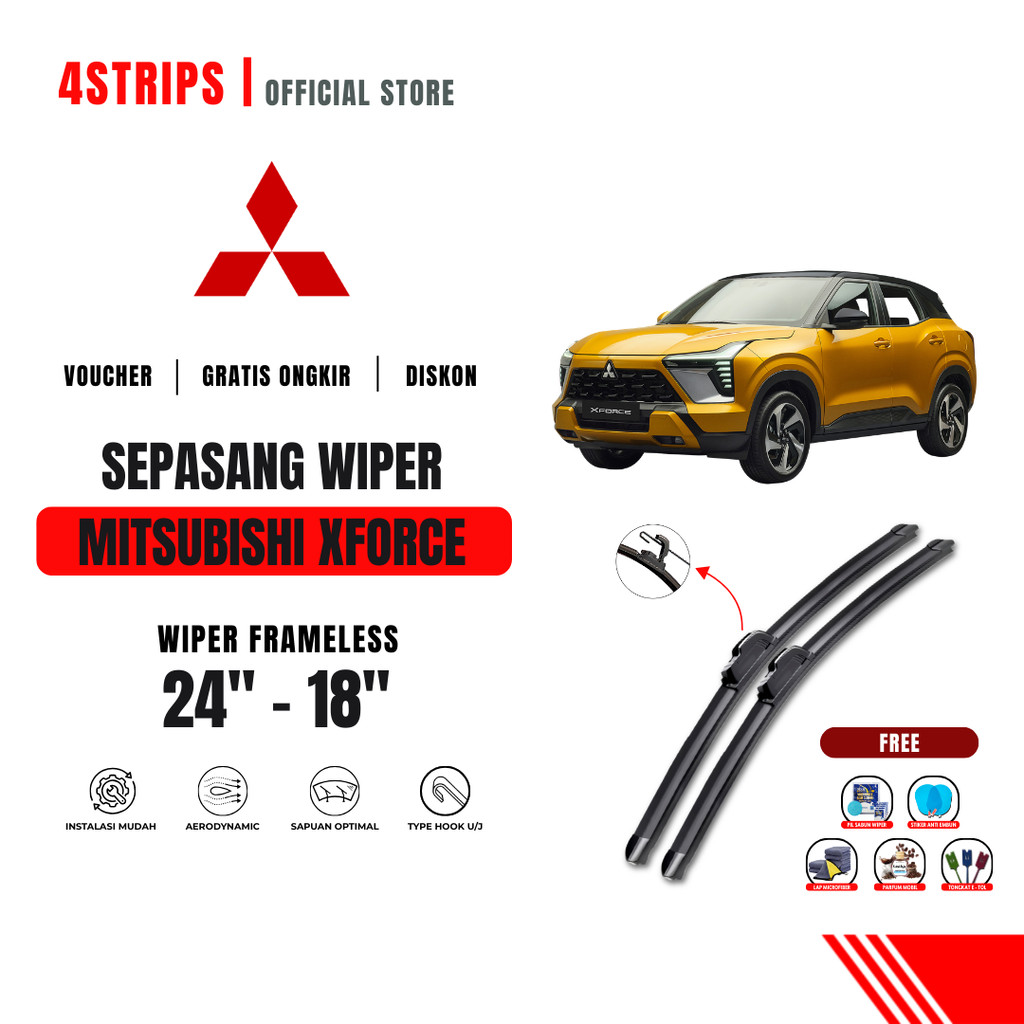 ที่ปัดน้ําฝนกระจกรถยนต์ Mitsubishi XForce Frameless ฟรี 5 โบนัส