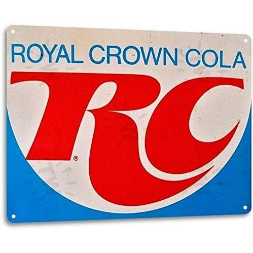 Royal Crown RC Cola โลโก้โซดา Pop Ad Vintage Look Retro Wall Decor Bar โลหะดีบุก Signin