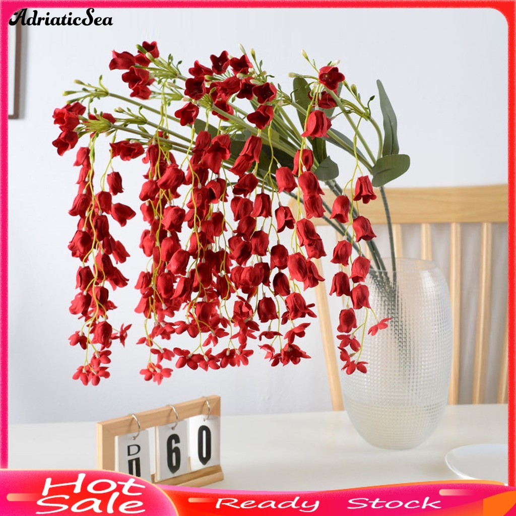 [COD]☆42.5 "Long Lily of The Valley Stem ประดิษฐ์แขวน Lily of The Valley ดอกไม้ Garland สําหรับแจกัน