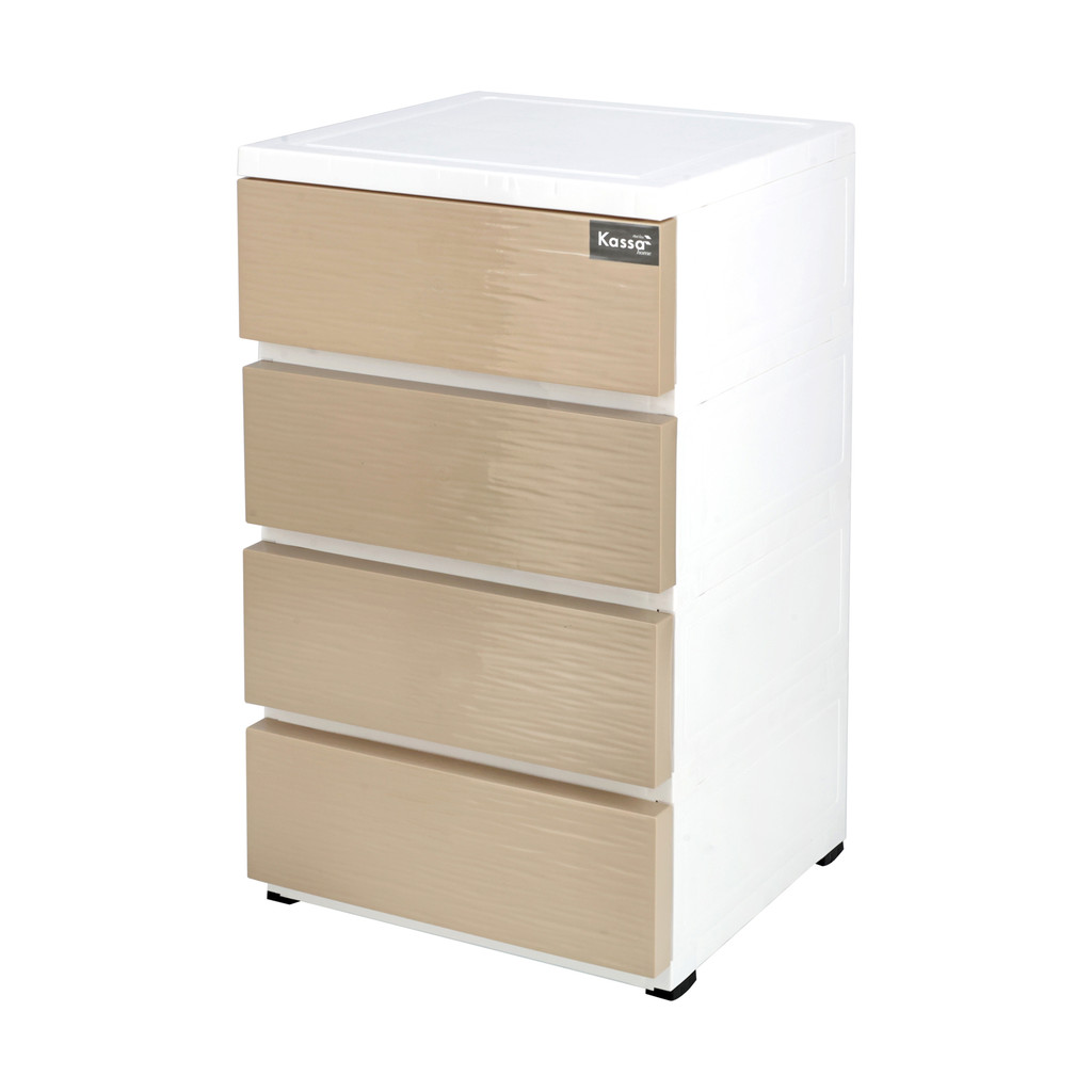 ตู้ลิ้นชักอเนกประสงค์ลายไม้ 4 ชั้น (โครงทึบ) Legga KASSA HOME รุ่น API-1602M4 ขนาด 43 x 42 x 76 ซม.