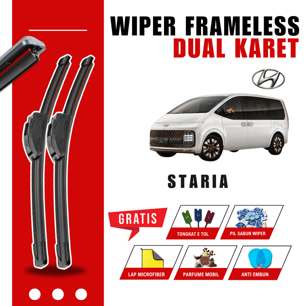 ที่ปัดน้ําฝนกระจกรถยนต์ Hyundai Staria Dual ฟรี 5 โบนัส