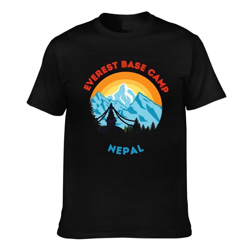 แฟชั่นพิมพ์ Mount Everest Base Camp เนปาล Mountain Hiker Climb Himalayas (2) เสื้อยืดลําลองสําหรับผู