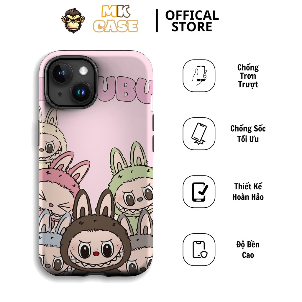 Labubu Pink Cartoon Friend Group MK CASE Iphone 11 12 13 14 15 16 Pro Max