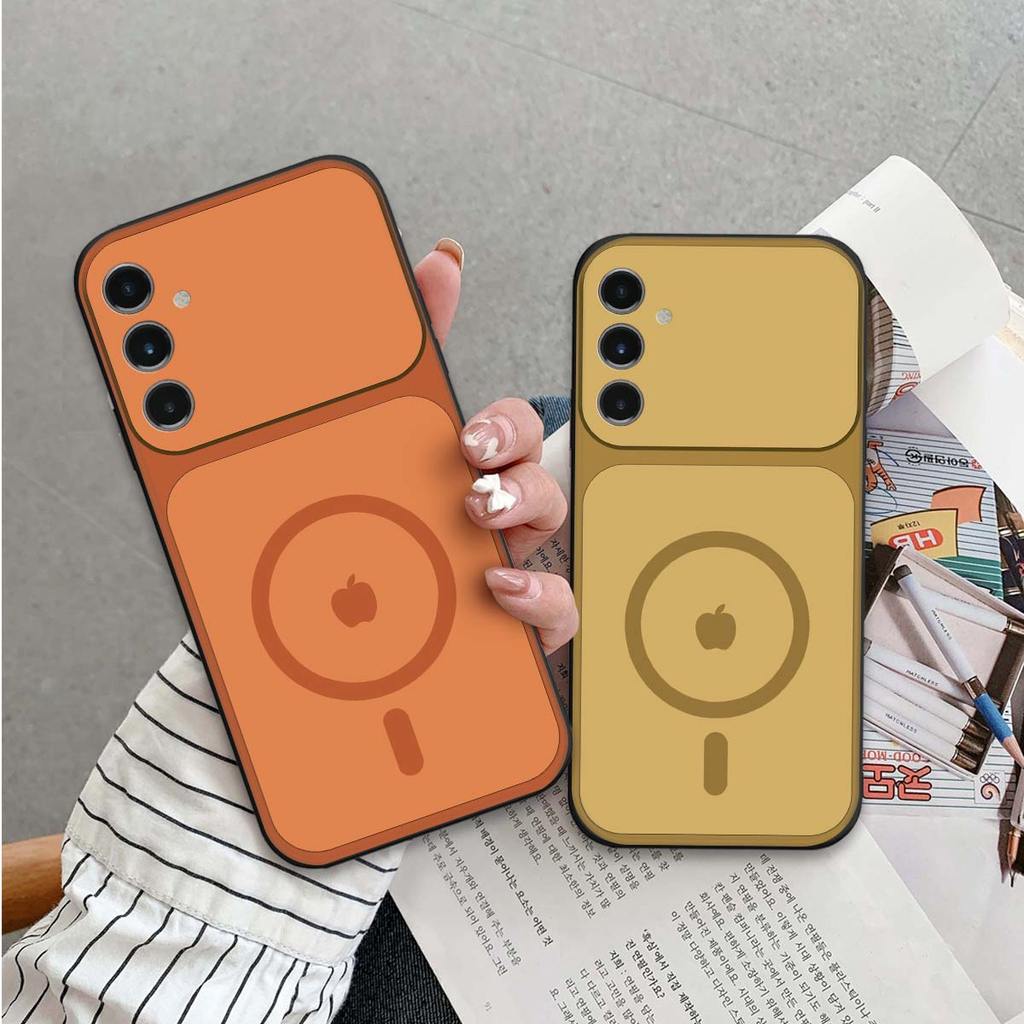 เคส Samsung S25 / S25 Plus / S25 Ultra / Edge พร้อมฝาหลังวงแหวนชาร์จ apple พิมพ์หรูหรา