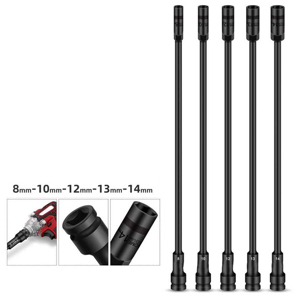 [SP-UR]H8-14 420 มม. ซ็อกเก็ตหกเหลี่ยมยาวพิเศษสําหรับประแจไฟฟ้าเครื่องมือซ่อมรถยนต์ยานยนต์