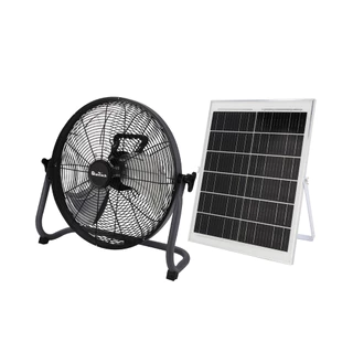 พัดลมเหล็กโซลาร์เซลล์ 15 นิ้ว พร้อมแบตเตอรี่ครบชุด GIANTTECH รุ่น SL-TQ16 สีเทา