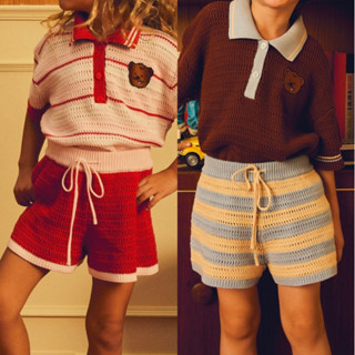 lookbookpetite benny knit shorts กางเกงถักขาสั้นของเด็ก เนื้…