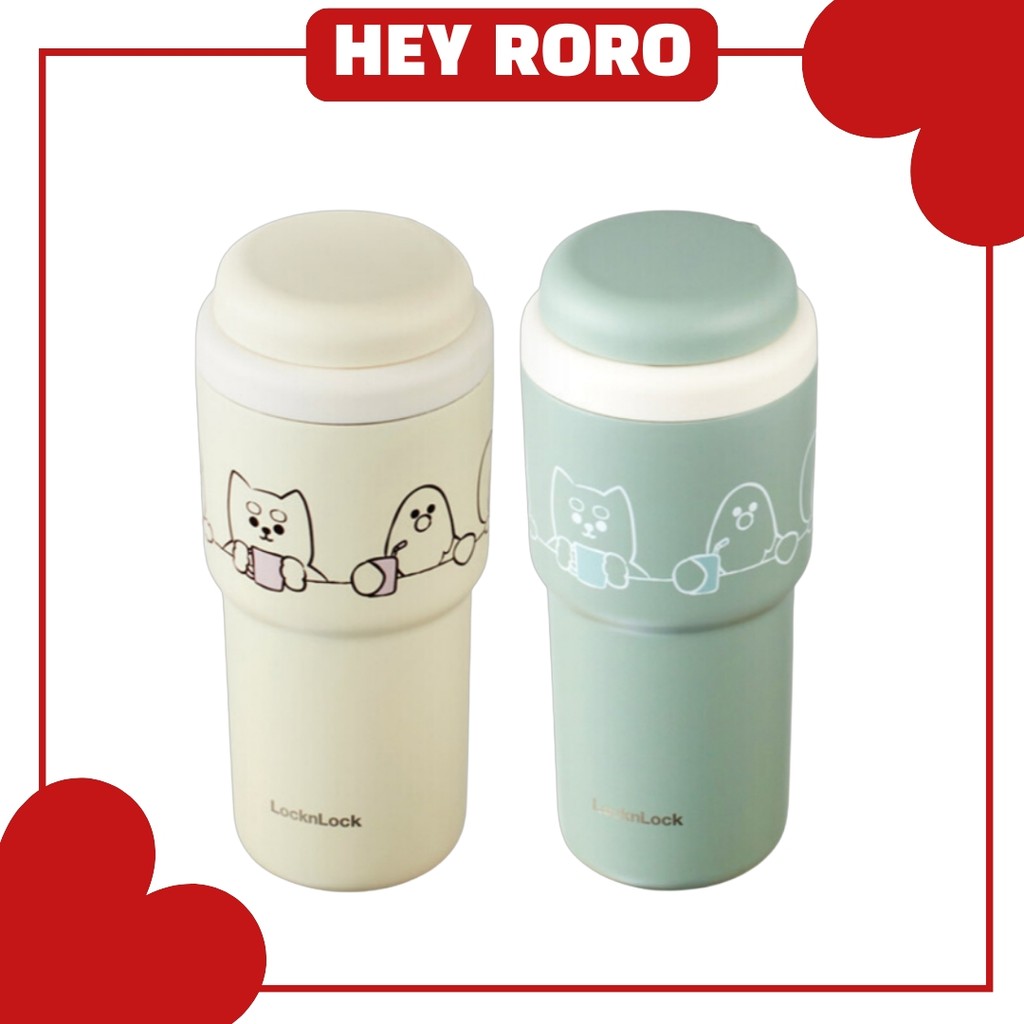 [LocknLock] Korean Webtoon Animal Friends Macaron Tumble – ขวดสุญญากาศ 480 มล. LHC3292