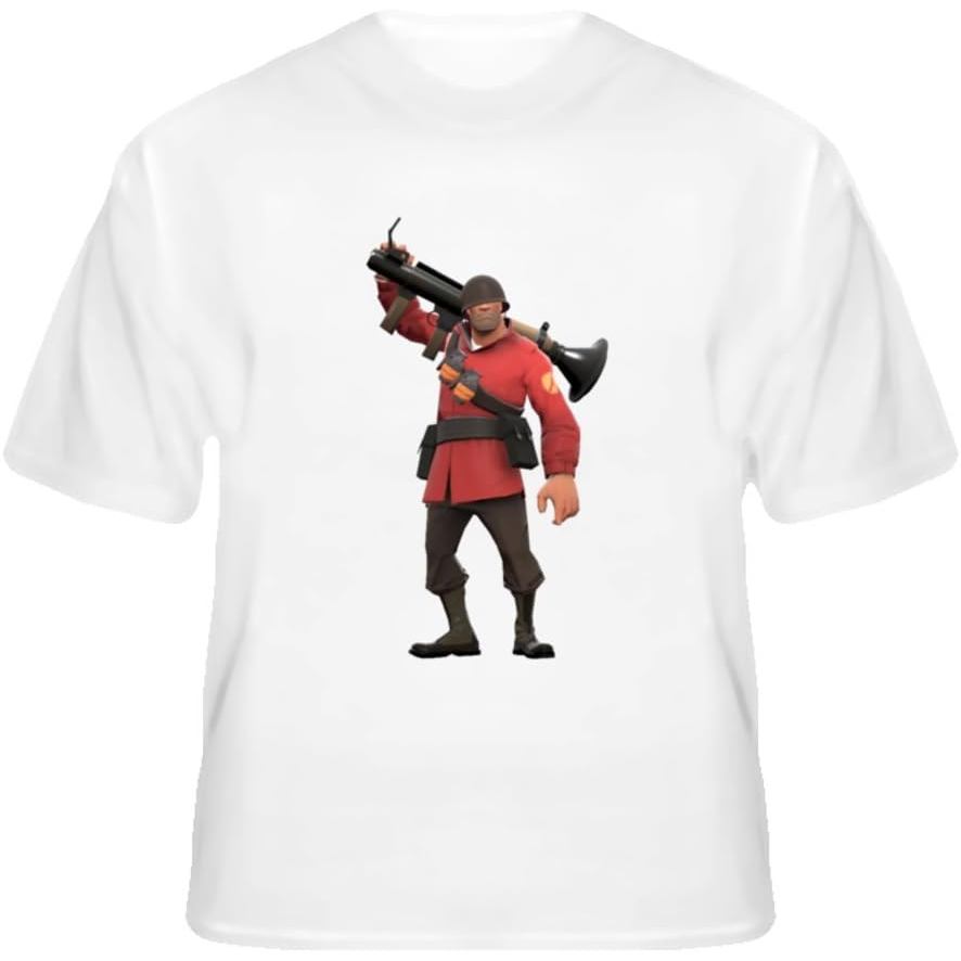 เสื้อยืดผ้าฝ้ายผู้ชาย Team Fortress 2 Soldier T Shirt 2XL สีขาว