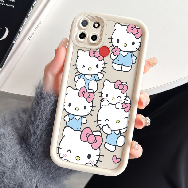 เคสสำหรับ Realme C12 C25 C25s Narzo 20A Narzo 30A Narzo 50A เคสโทรศัพท์แมวน่ารักสามสีซิลิโคนกันกระแทก ราคา ถูกที่สุด ดีลบีเคเค