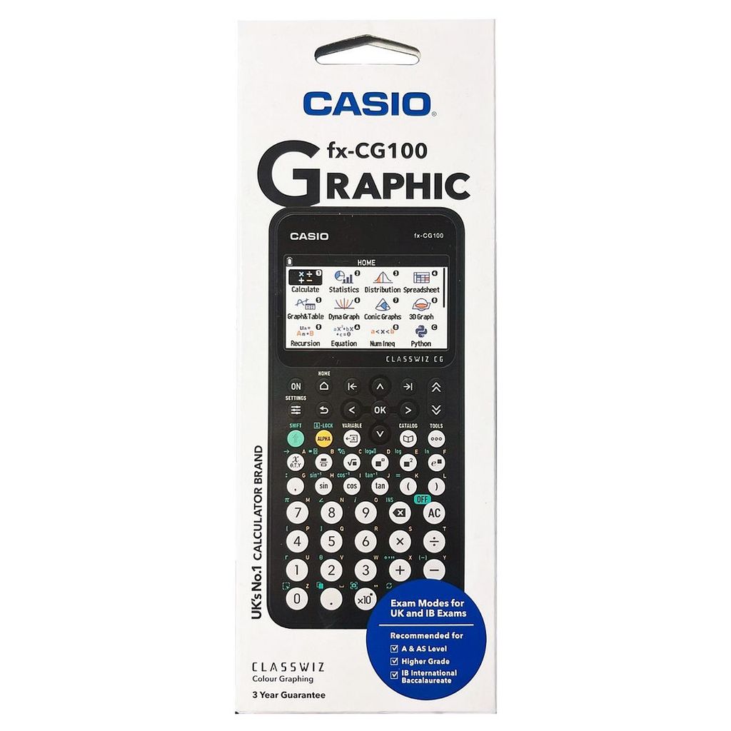 Casio fx-CG100 ClassWiz Color Graphing Calculator (Black) - 3D Graph, Python